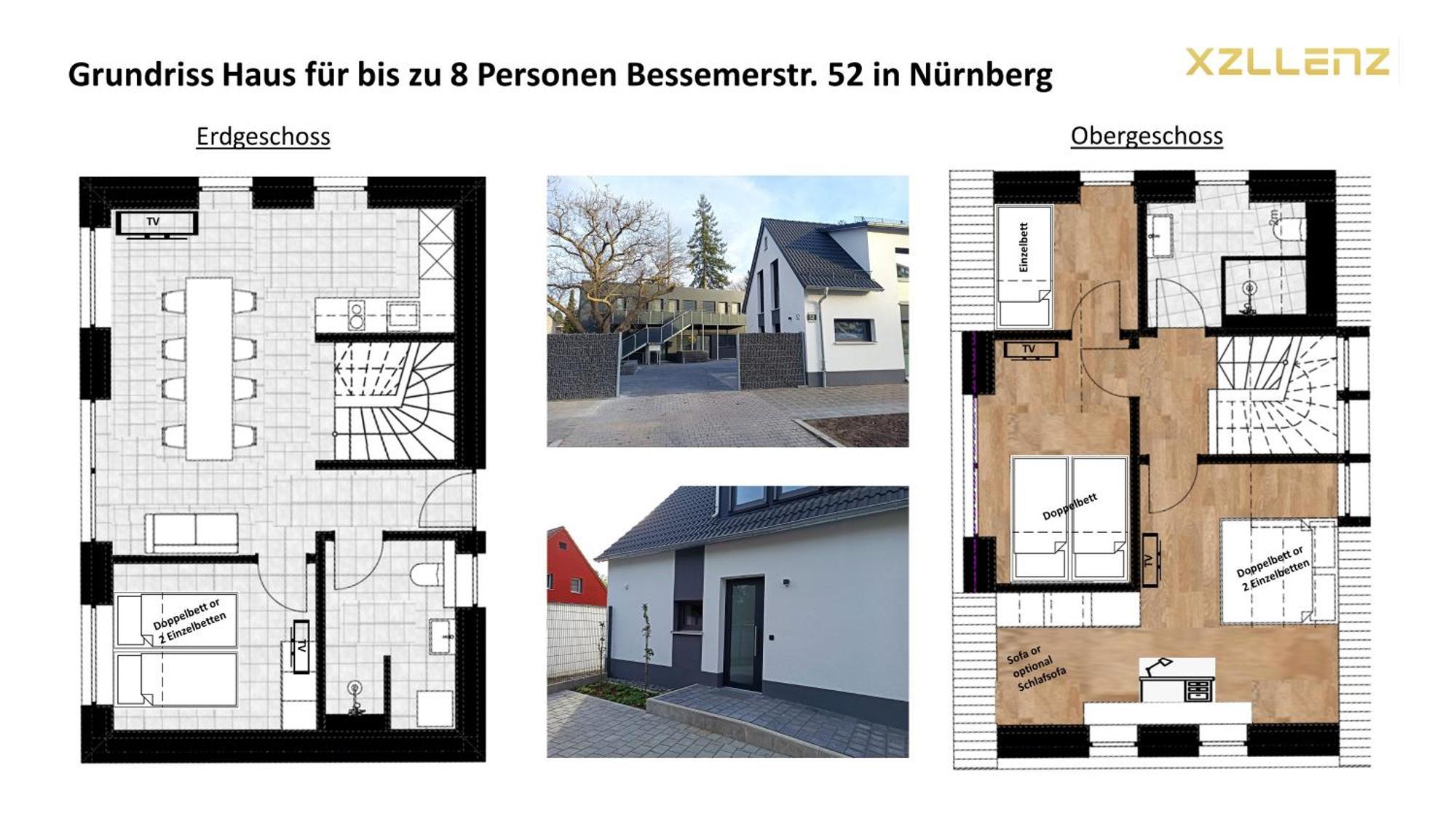 Xzllenz - 4 Schlafzimmer, Zentral, Parken, U-Bahn, 2 Baeder, 4 Smart-Tv, Optional Einzelbett Nürnberg Kültér fotó